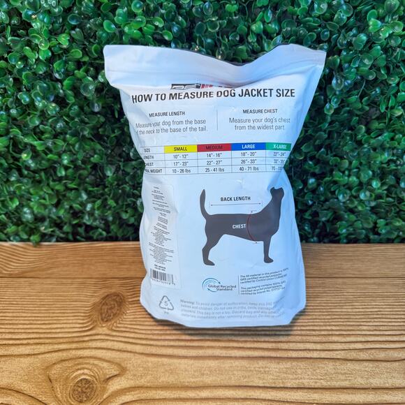 NWT 32 Degrees Heat Dog Jacket Reflective Stripe Large Red Black Sz Medium - Picture 2 of 7